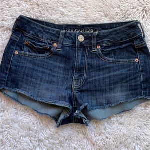American Eagle Raw Edge Md Rise Jean Short…